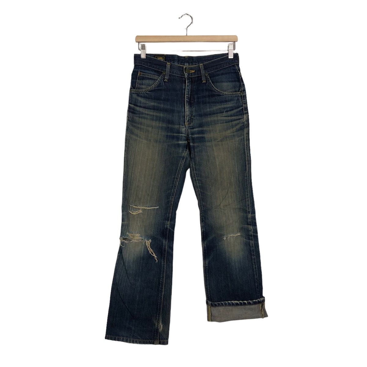 Japanese Brand 🔥90’s LEE RIDERS DISTRESSED JEANS DENIM BOWCUT DESIGN Size US 28 / EU 44 - 8 Thumbnail