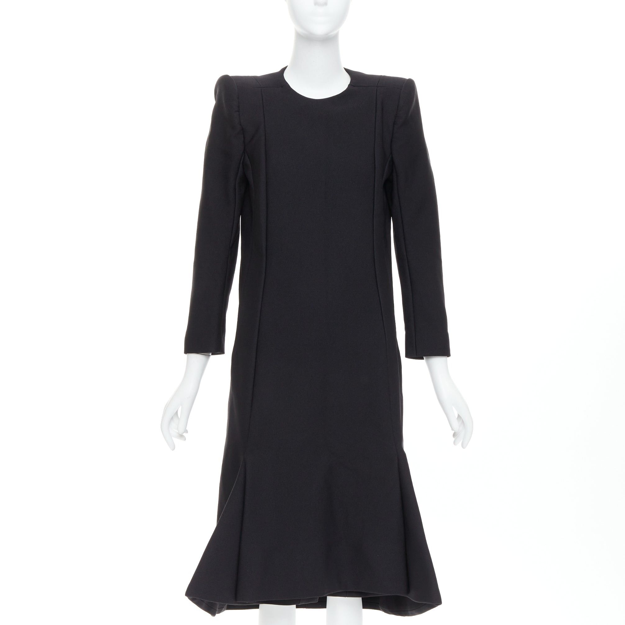 Balenciaga BALENCIAGA Demna 2016 black padded structural midi dress FR40 L Size M / US 6-8 / IT 42-44 - 1 Thumbnail