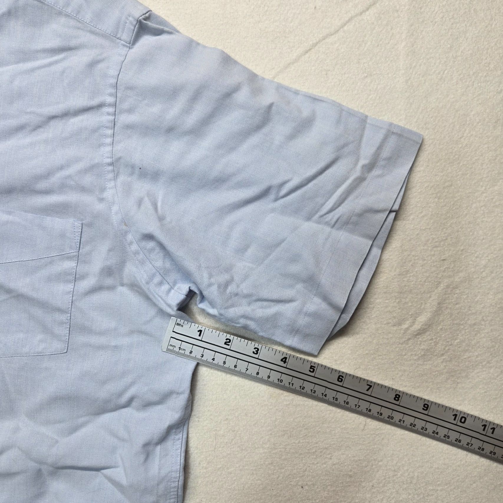 Vintage Club Run Shirtmakers Solid Blue Button Up Short Sleeve Adult Men's Size 17 Shirt Run Club Solid Blue Button Up Short Sleeve Men’s 17 Size Adult Size US M / EU 48-50 / 2 - 5 Thumbnail