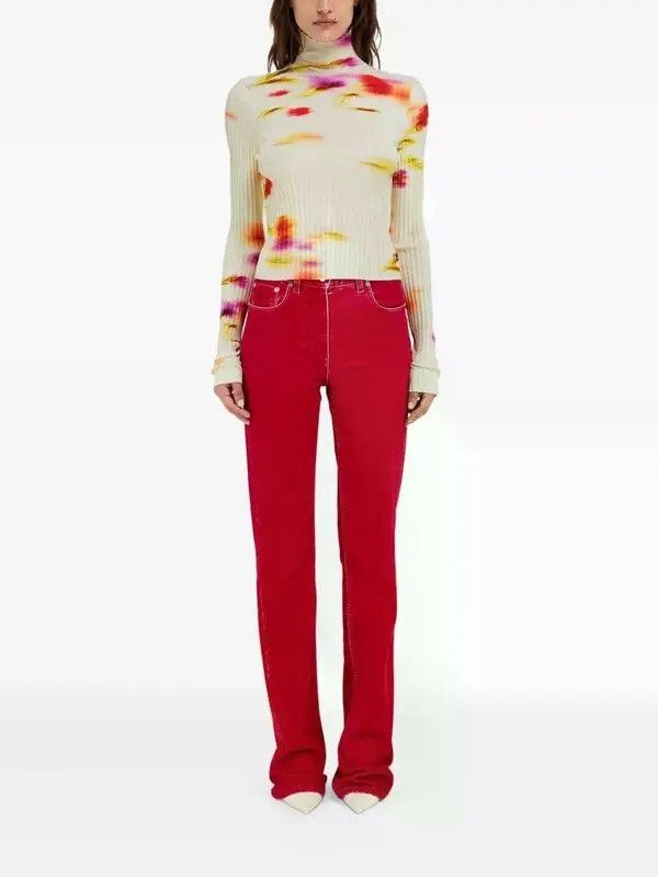 Salvatore Ferragamo o1s1rm0426 Five Pocket Jeans in Red Size 26" / US 2 / IT 38 - 2 Thumbnail