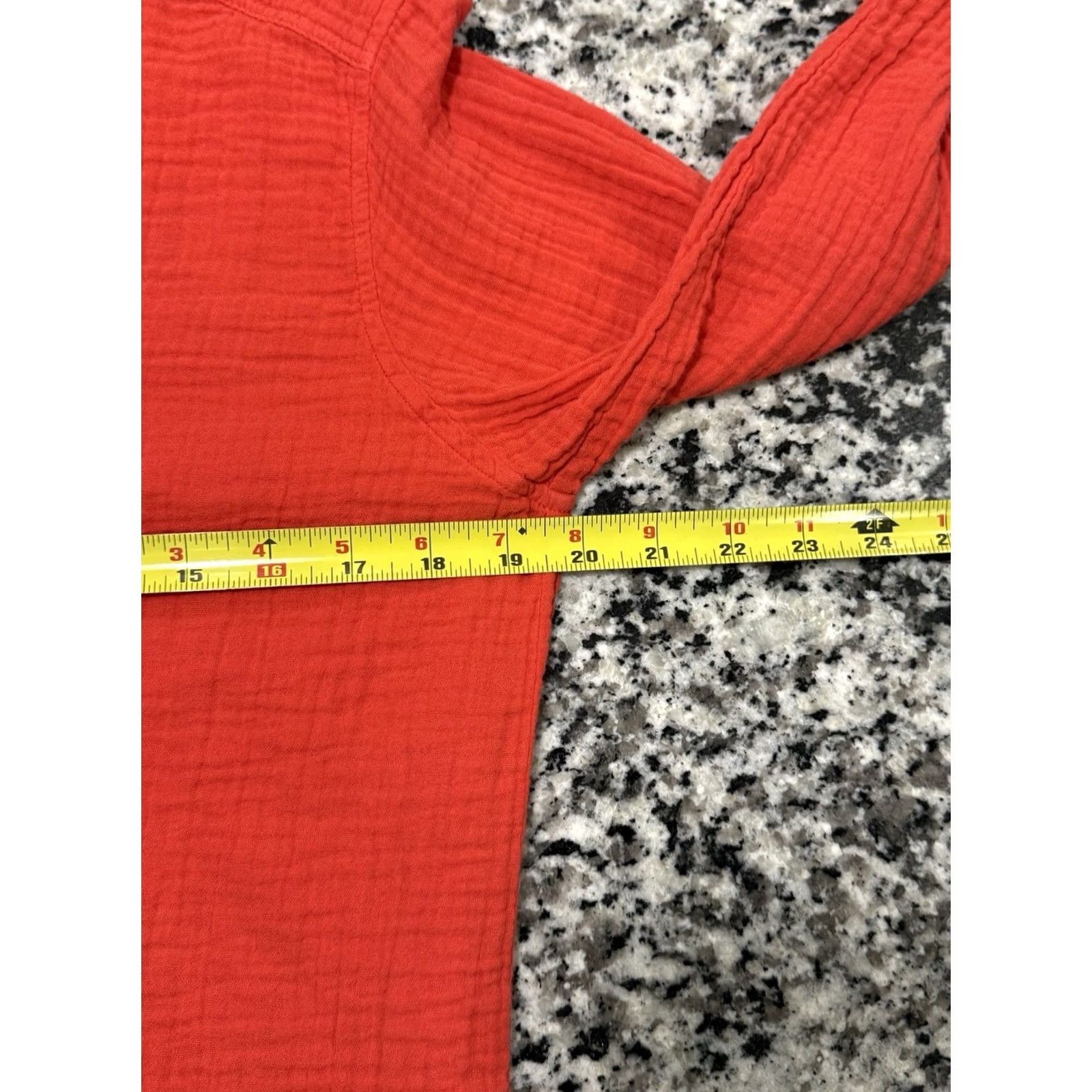 Xirena Xirena Scout Shirt Redish Orange Women’s Small L/S Button Front Gauze Coastal Bohemian Basic Casual Travel Shirt Womens Size S / US 4 / IT 40 - 4 Thumbnail