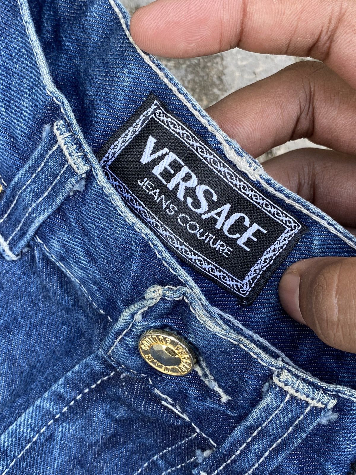 Vintage Vintage 90s Versace Couture Denim Jeans Pants Size 27" / US 4 / IT 40 - 5 Thumbnail