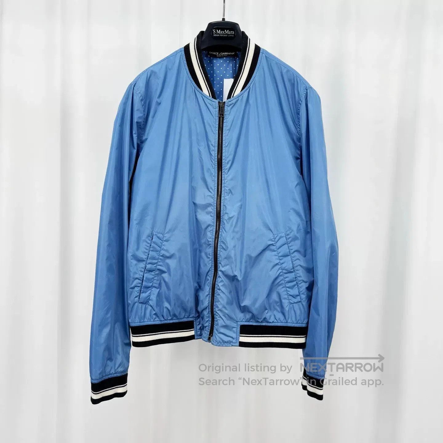 Dolce & Gabbana Dolce&Gabbana Blue Leather Tag Zip Jacket. Size US L / EU 52-54 / 3 - 1 Thumbnail