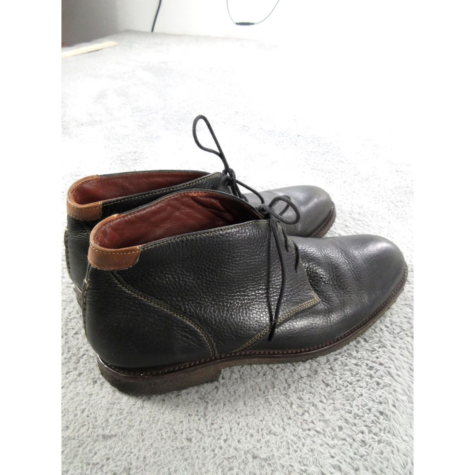 Johnston & Murphy Johnston & Murphy Chukka Boots Mens Size 12 Black Leather Memory Foam Ankle Size US 12 / EU 45 - 4 Thumbnail