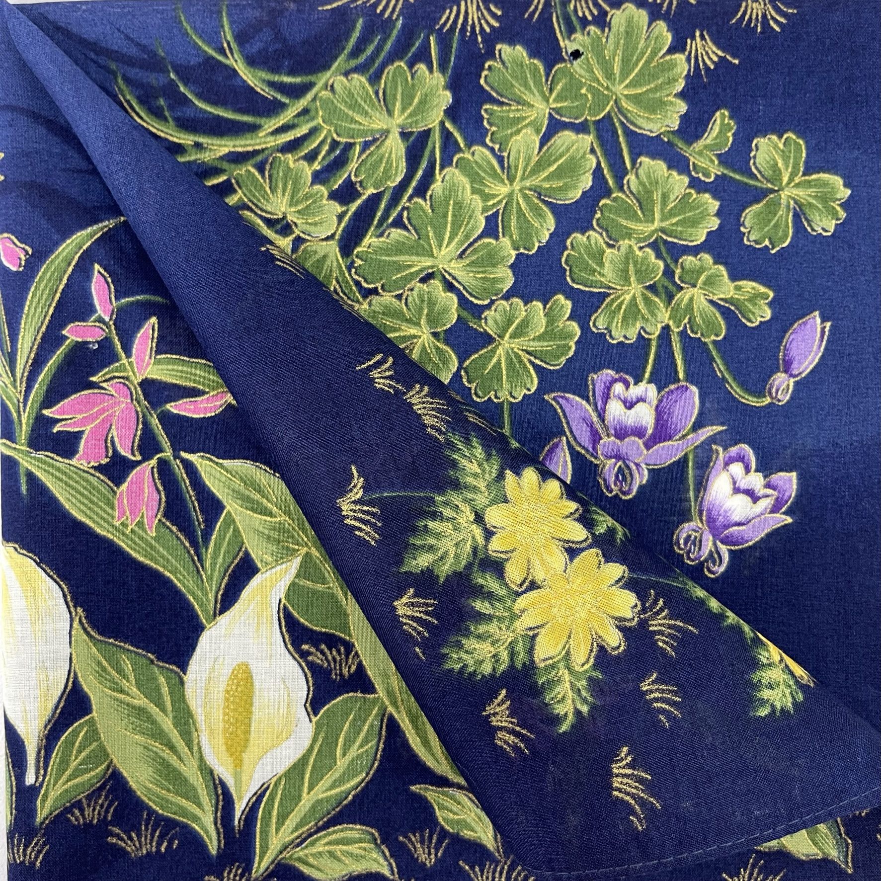 Japanese Brand Vintage Japanese Floral Spring Handkerchief - 5026 Size ONE SIZE - 9 Thumbnail