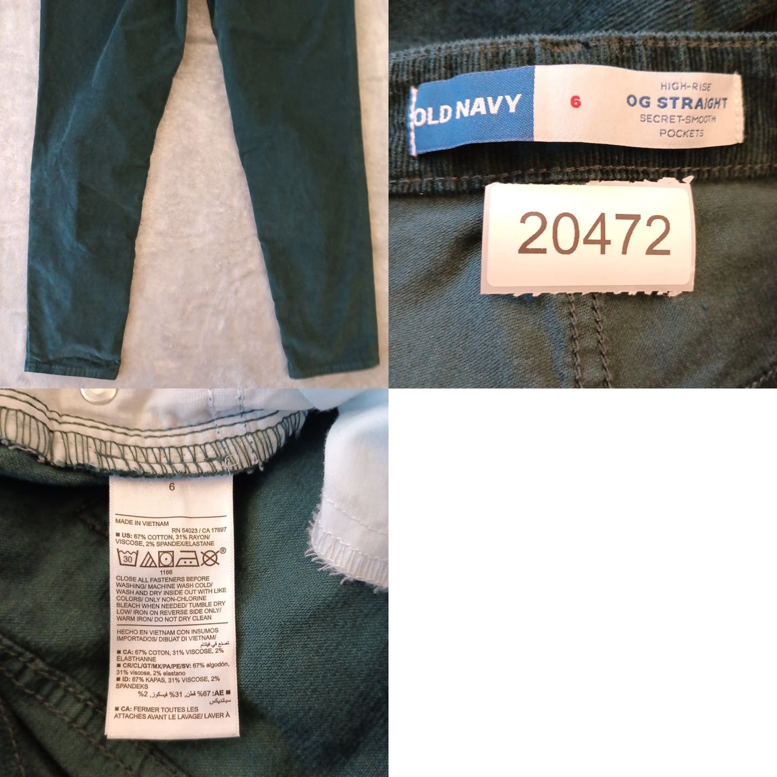 Old Navy **GREEN ANKLE PANTS OLD NAVY WOMENS SIZE 6 HIGH RISE CORDUROY** User: GREEN ANKLE PANTS OLD NAVY WOMENS SIZE 6 HIGH RISE CORDUROY Size 28" / US 6 / IT 42 - 8 Thumbnail