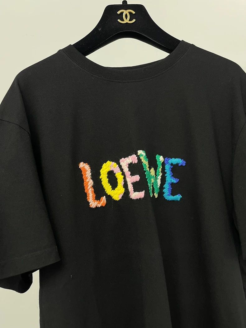 Loewe LOEWE Colorful letter embroidery black short sleeves Size XS / US 0-2 / IT 36-38 - 2 Thumbnail