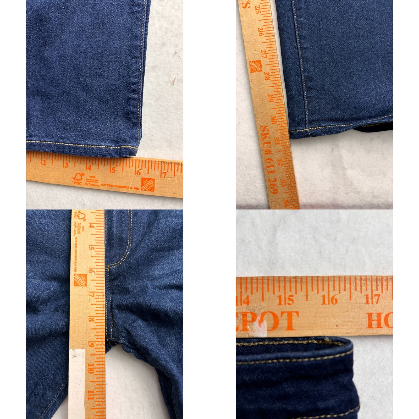 Paige Paige Skyline Skinny Jeans Womens 31 (33x 31) Dark Wash Blue Denim Stretch Size 24" / US 00 / IT 34 - 8 Thumbnail
