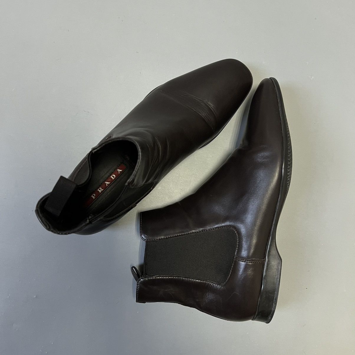 Prada Vintage Prada Sport Leather Chelsea Boots Brown Slip men’s Size US 7 / EU 40 - 7 Thumbnail