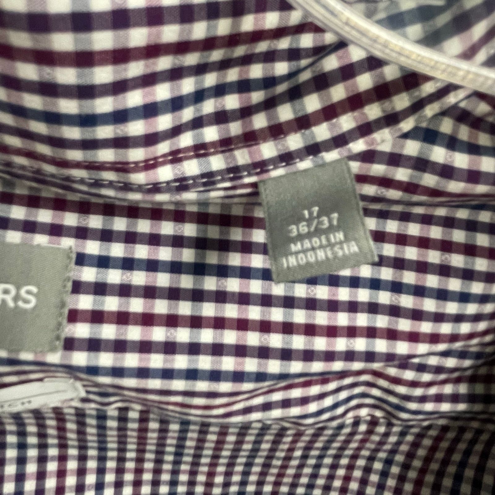 Michael Kors Michael Kors Slim Fit Travel Stretch Plaid Shirt Size 17 36 Size US L / EU 52-54 / 3 - 3 Thumbnail