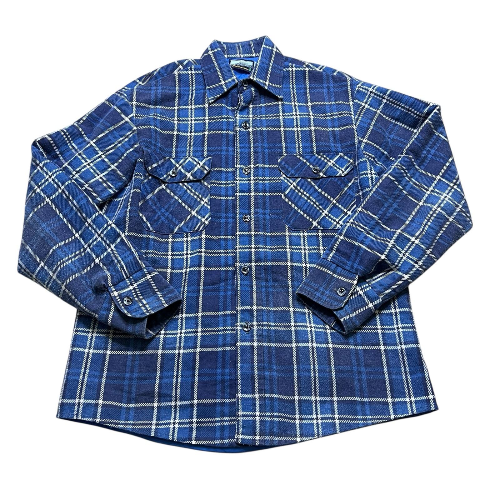 Fieldmaster Vintage Fieldmaster Blue Plaid Quilted Lined Flannel Medium Size US M / EU 48-50 / 2 - 1 Thumbnail