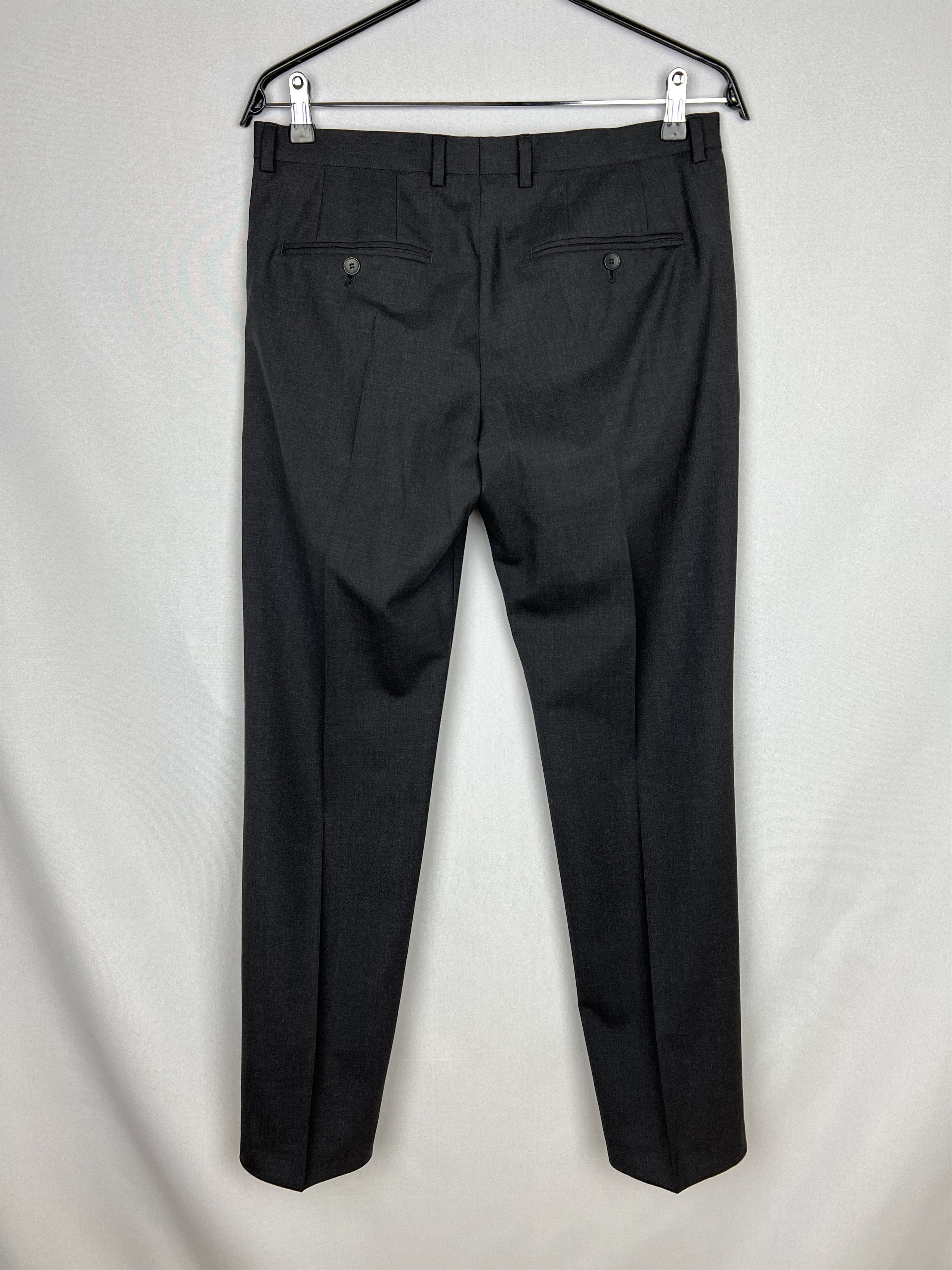 Hugo Boss Mint! Solid Gray Wool 2 Piece Modern Suit Size 36R - 10 Thumbnail