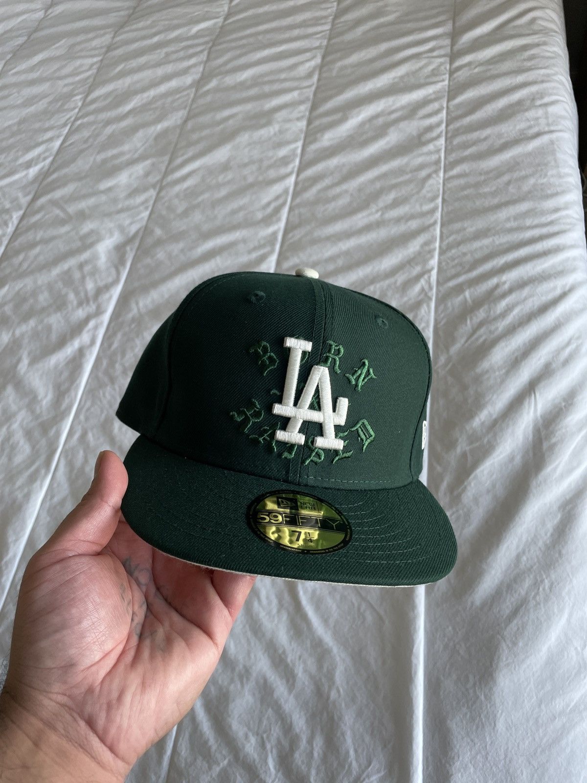 New Era NEW ERA BORN X RAISED + DODGERS ROCKER HAT: GREEN - 7 1/4