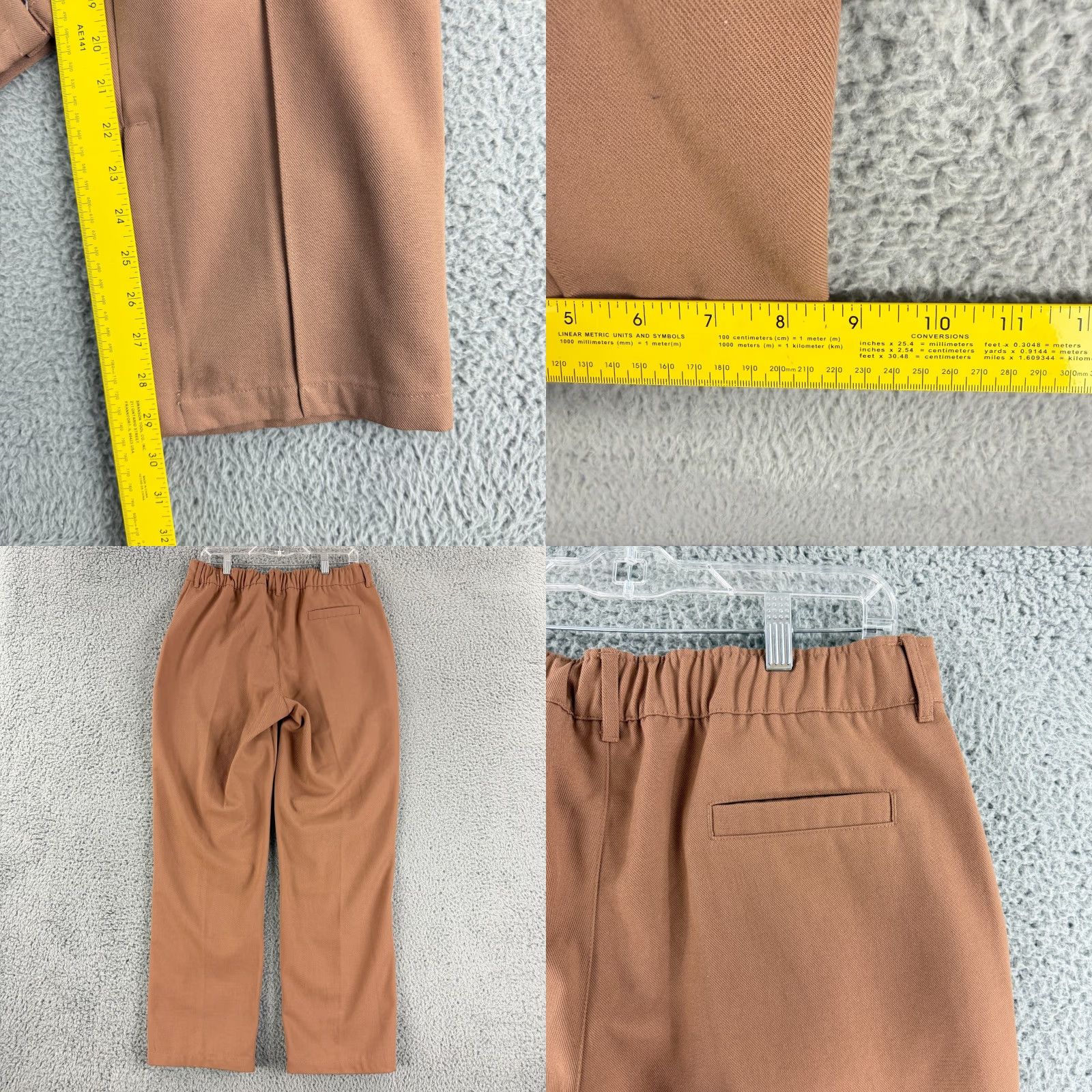 Jordan Brand Jordan Womens Large Brown Straight Leg Woven Pants Pockets Zipper Cuff Patch 90s Style Size 36" / US 14 / IT 50 - 8 Thumbnail