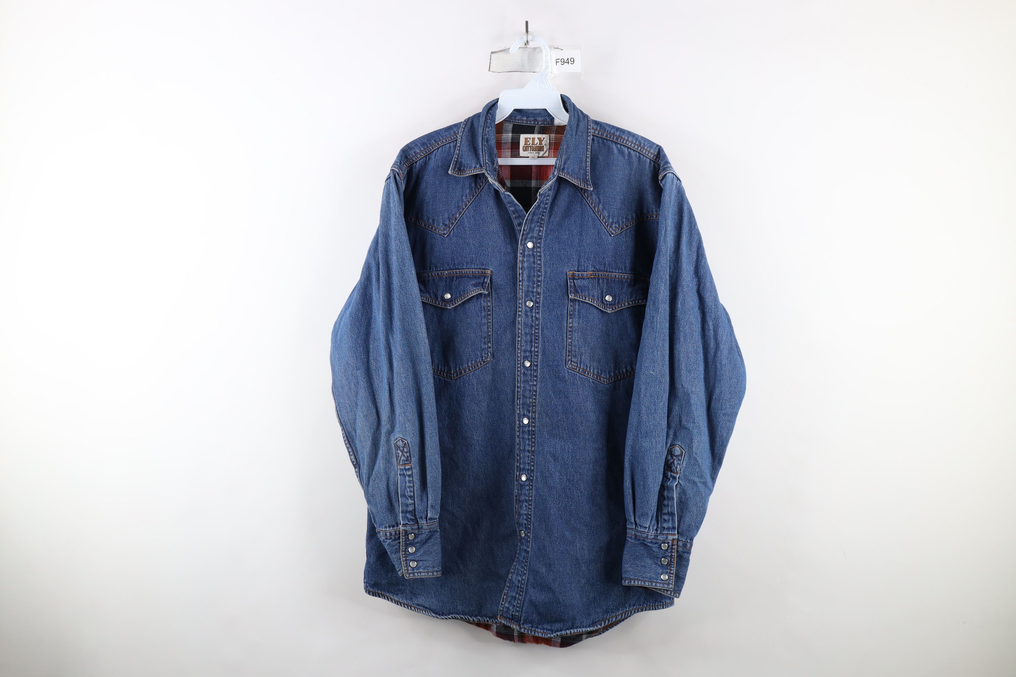 Vintage Vintage 90s Streetwear Denim Button Shirt Jacket Shacket Size US M / EU 48-50 / 2 - 1 Thumbnail