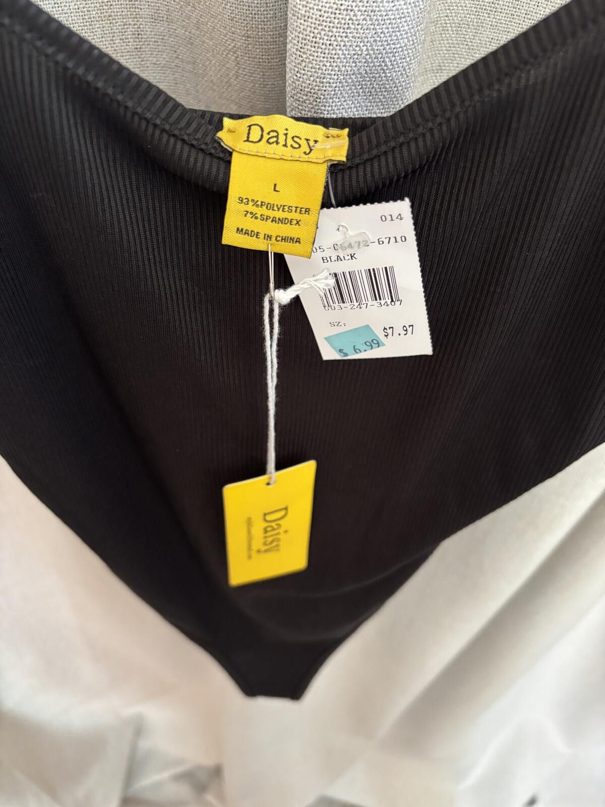 Daily Paper Daisy Black Ribbed Bodysuit Size L Size ONE SIZE - 3 Thumbnail