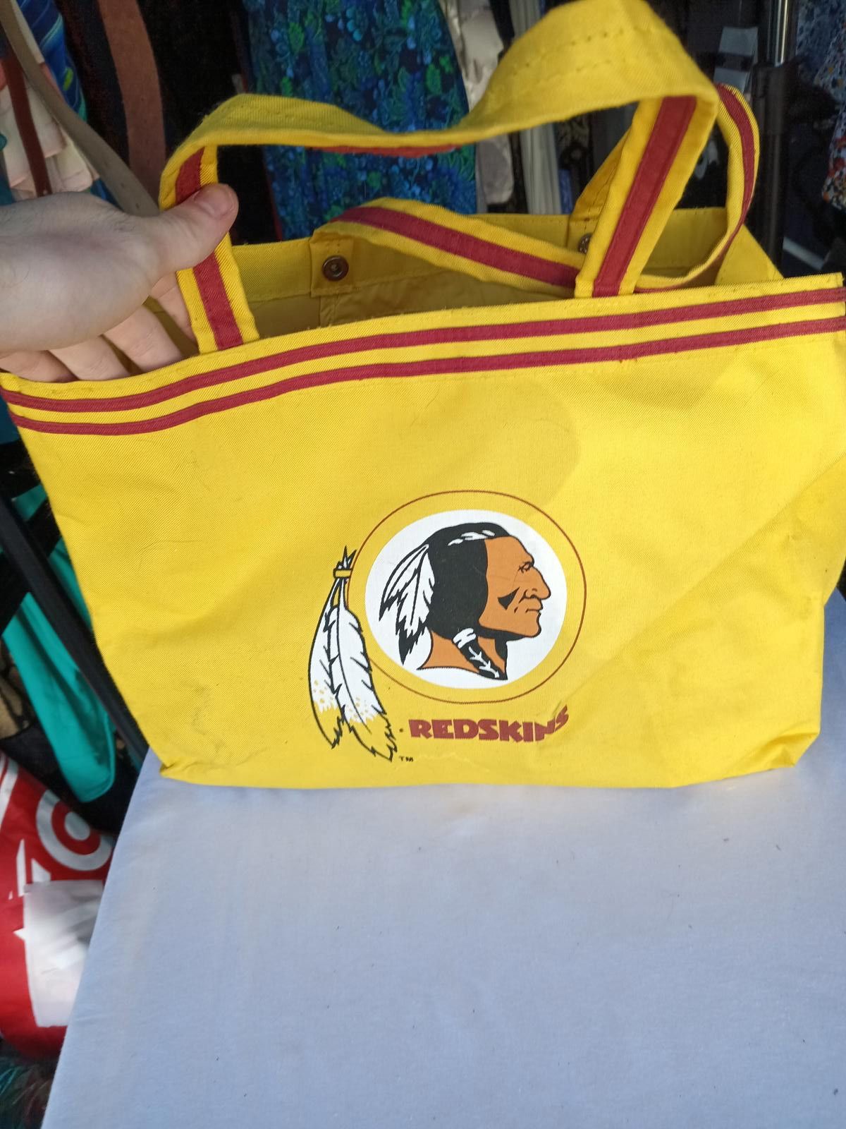 Designer Vintage Yellow Redskins Tote Bag Size ONE SIZE - 1 Thumbnail