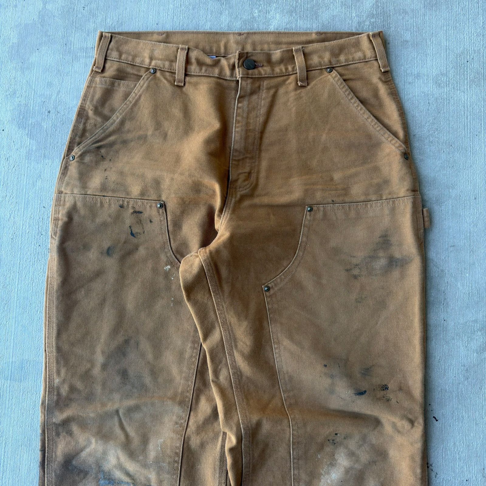 Carhartt × Vintage Carhartt brown double knee work wear carpenter pants Size US 32 / EU 48 - 2 Thumbnail