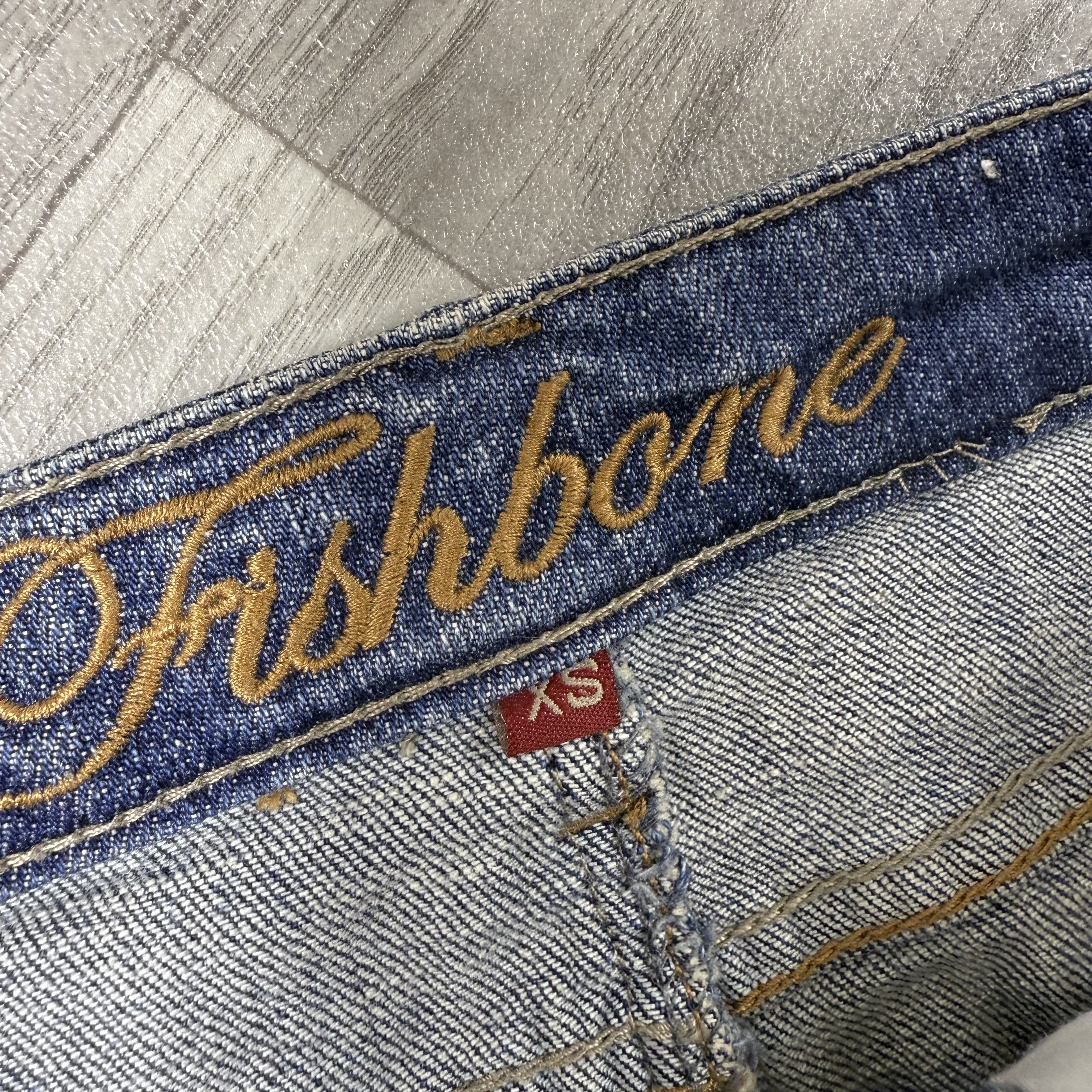Vintage Vintage Fishbone Y2K Denim Faded Low Rise Blue Mini Skirt XS Size 24" / US 00 / IT 34 - 9 Thumbnail