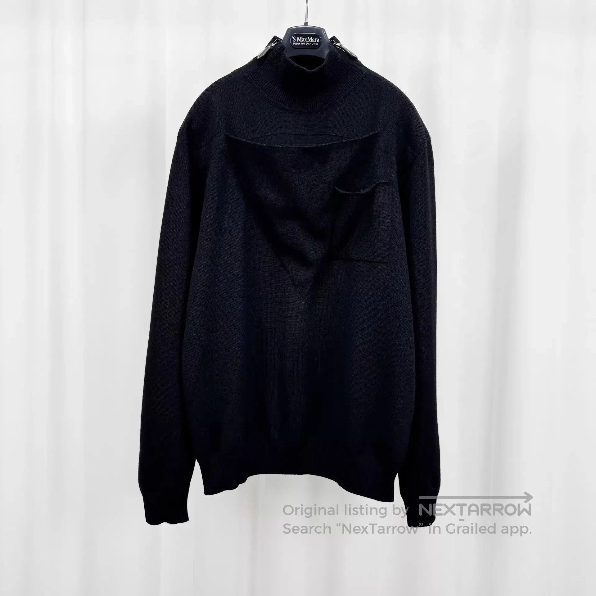 Burberry Black Turtleneck Sweater with Chest Pocket. Size US L / EU 52-54 / 3 - 1 Thumbnail