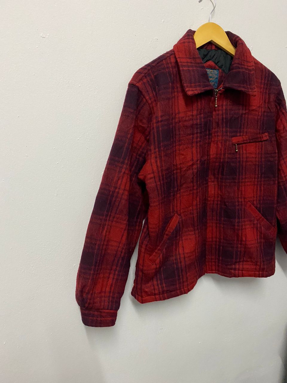 Japanese Brand Vtg Jungle Storm Plaid Wool Quilted Bomber Jacket Workwear Size US M / EU 48-50 / 2 - 4 Thumbnail