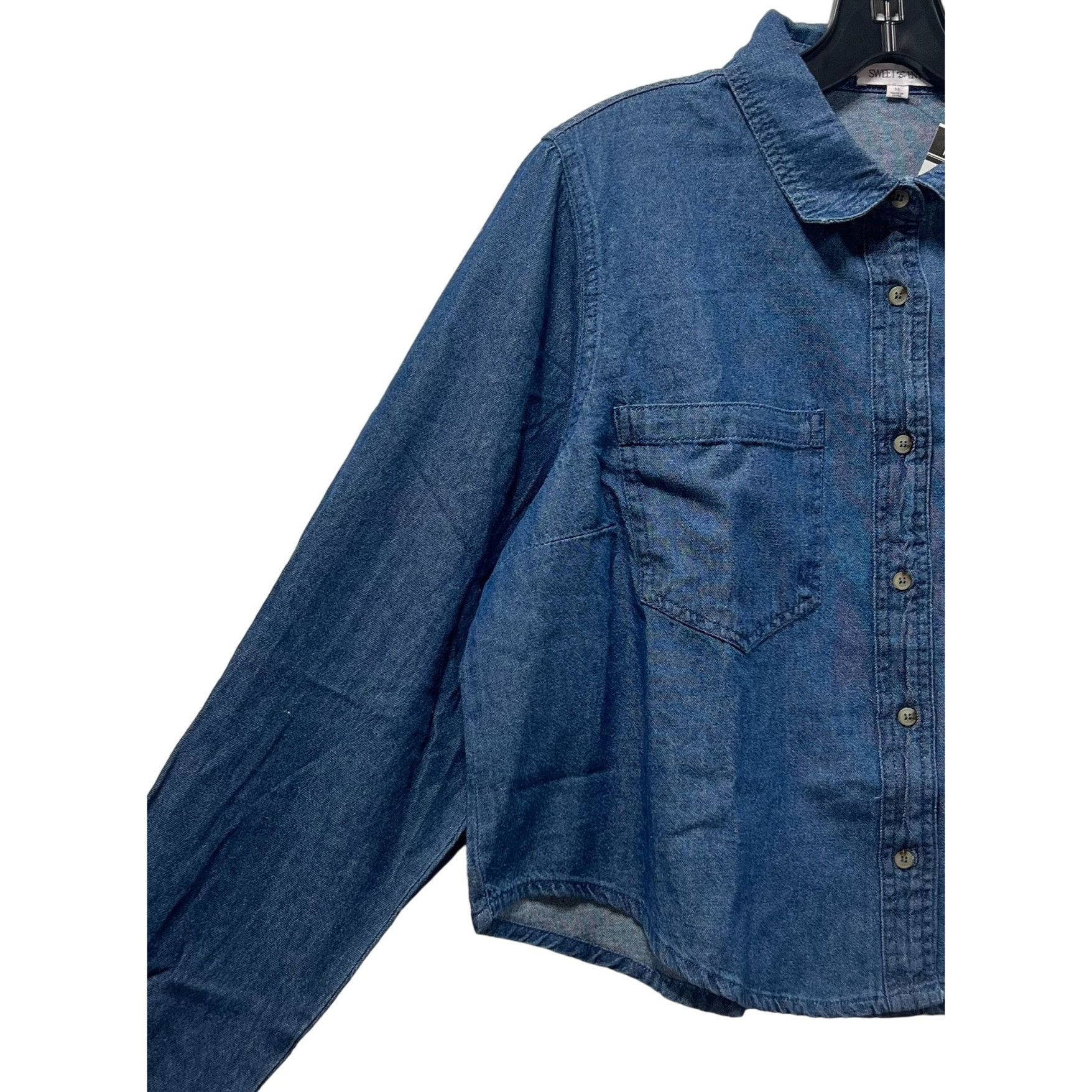 Other Sweet Envy- Women's Chambray Long Sleeve Button Down Shirt W Size M / US 6-8 / IT 42-44 - 13 Thumbnail