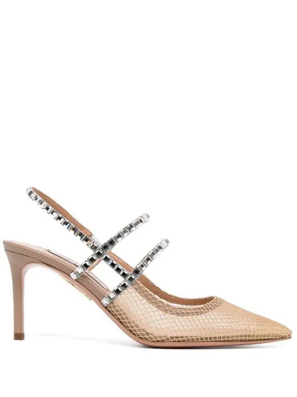 Aquazzura o1y0625 Pumps in Beige/Silver Size US 5 / IT 35 - 1 Thumbnail