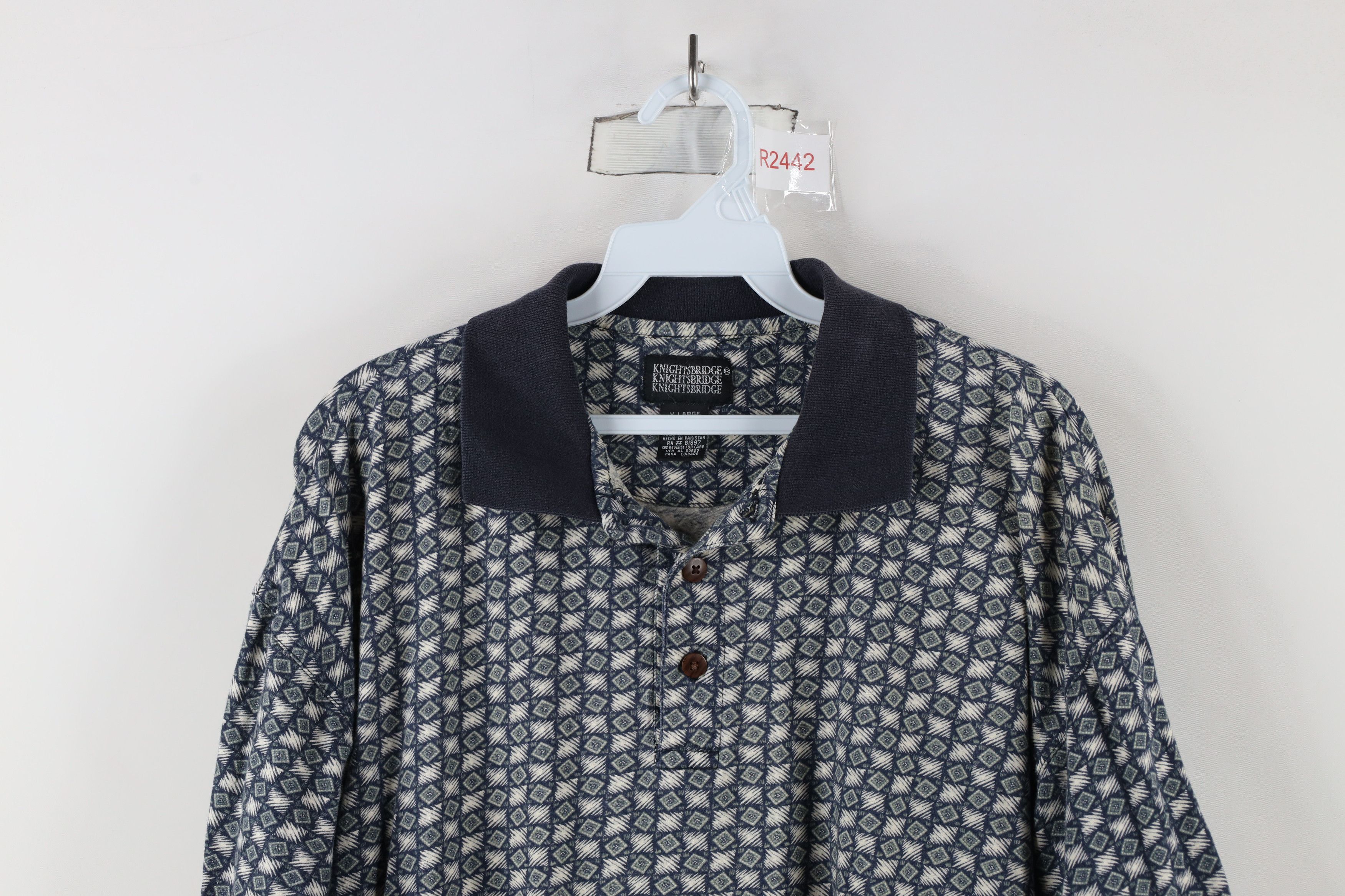 Vintage Vintage 90s Streetwear Geometric Collared Golf Polo Shirt Size US XL / EU 56 / 4 - 2 Thumbnail