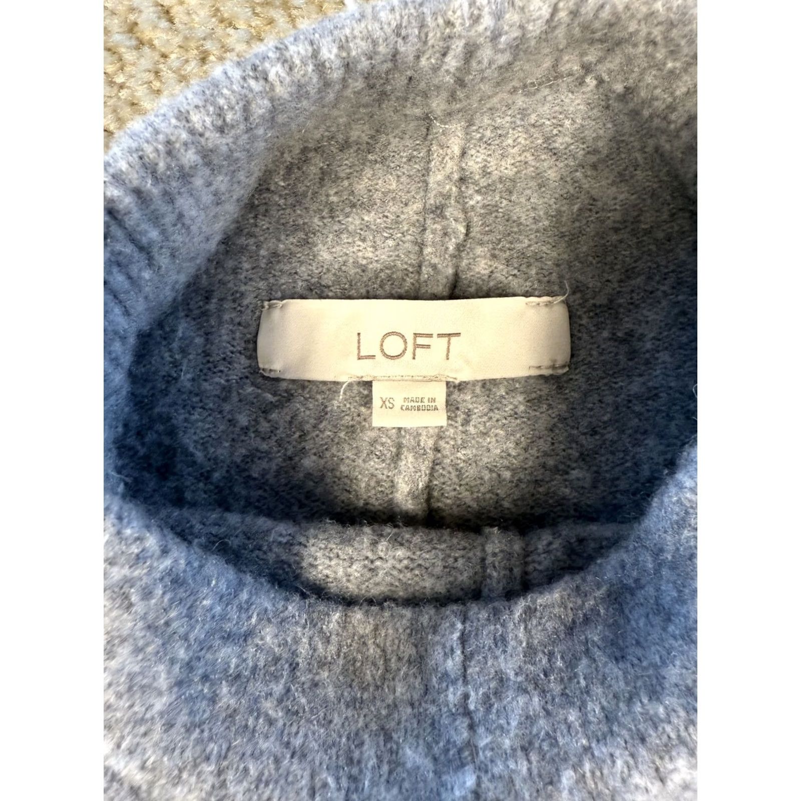 Loft LOFT Wool Blend Sweater Womens Size XS Gray Black White Striped Size XS / US 0-2 / IT 36-38 - 3 Thumbnail