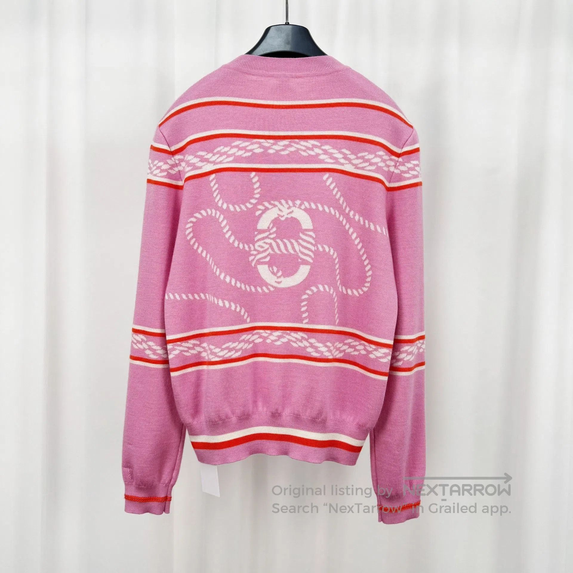 Hermes Hermes Pink Cashmere Stripe Cardigan. Size S / US 4 / IT 40 - 2 Thumbnail
