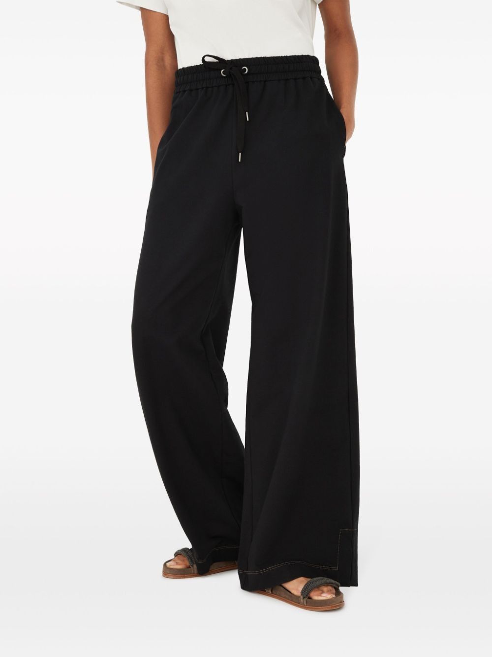 Brunello Cucinelli o1la1rc1a0325 Lady Sport Pants in Black Size 32" / US 10 / IT 46 - 4 Thumbnail