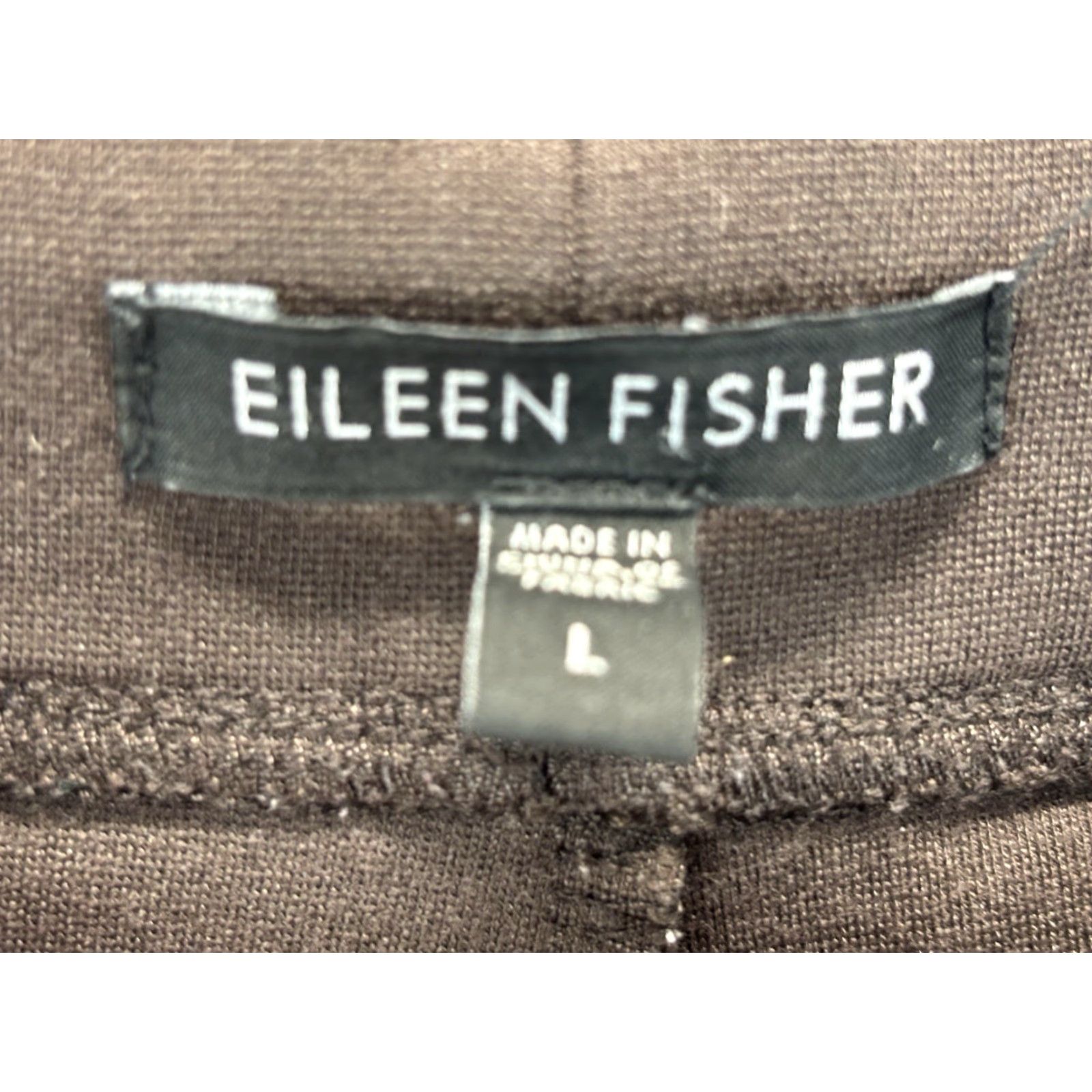 Eileen Fisher VINTAGE Eileen Fisher Ponte Full Leg Pull On Pants Womens L Dark Brown Minimalist Stretch Size 36" / US 14 / IT 50 - 5 Thumbnail