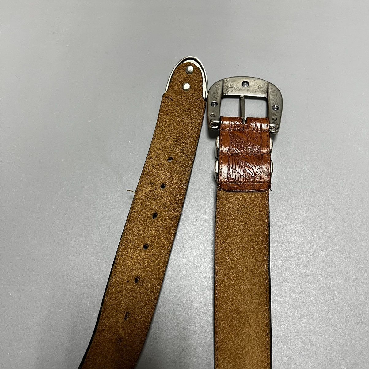Vintage Vintage leather belt with buckle Size ONE SIZE - 10 Thumbnail