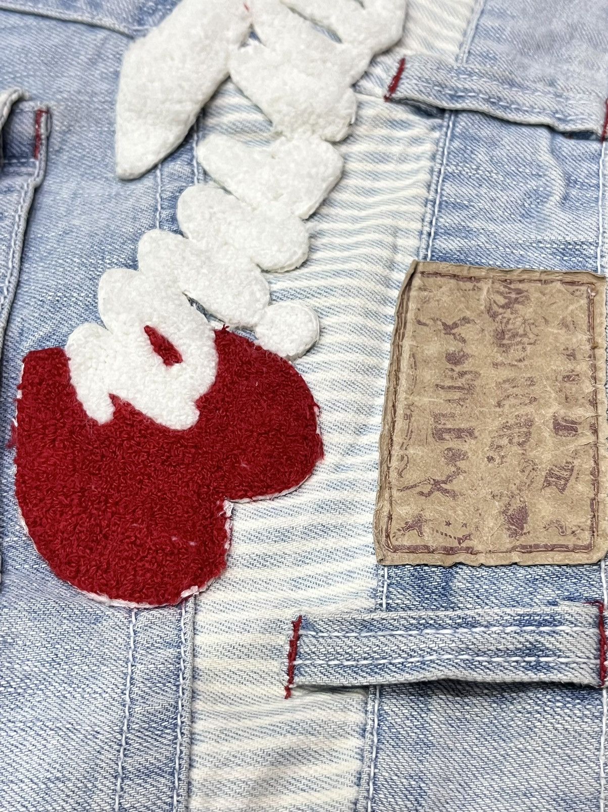 Vintage CALIFORNIA❤️Bold Spellout Laced Pockets Light Wash Shorts ❤️ Size 27" / US 4 / IT 40 - 9 Thumbnail
