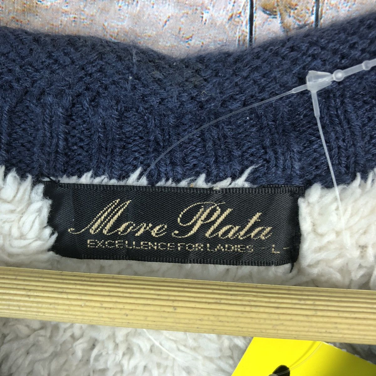 Japanese Brand More Planta Dark Blue Patterned Cardigans #A751 Size L / US 10 / IT 46 - 10 Thumbnail