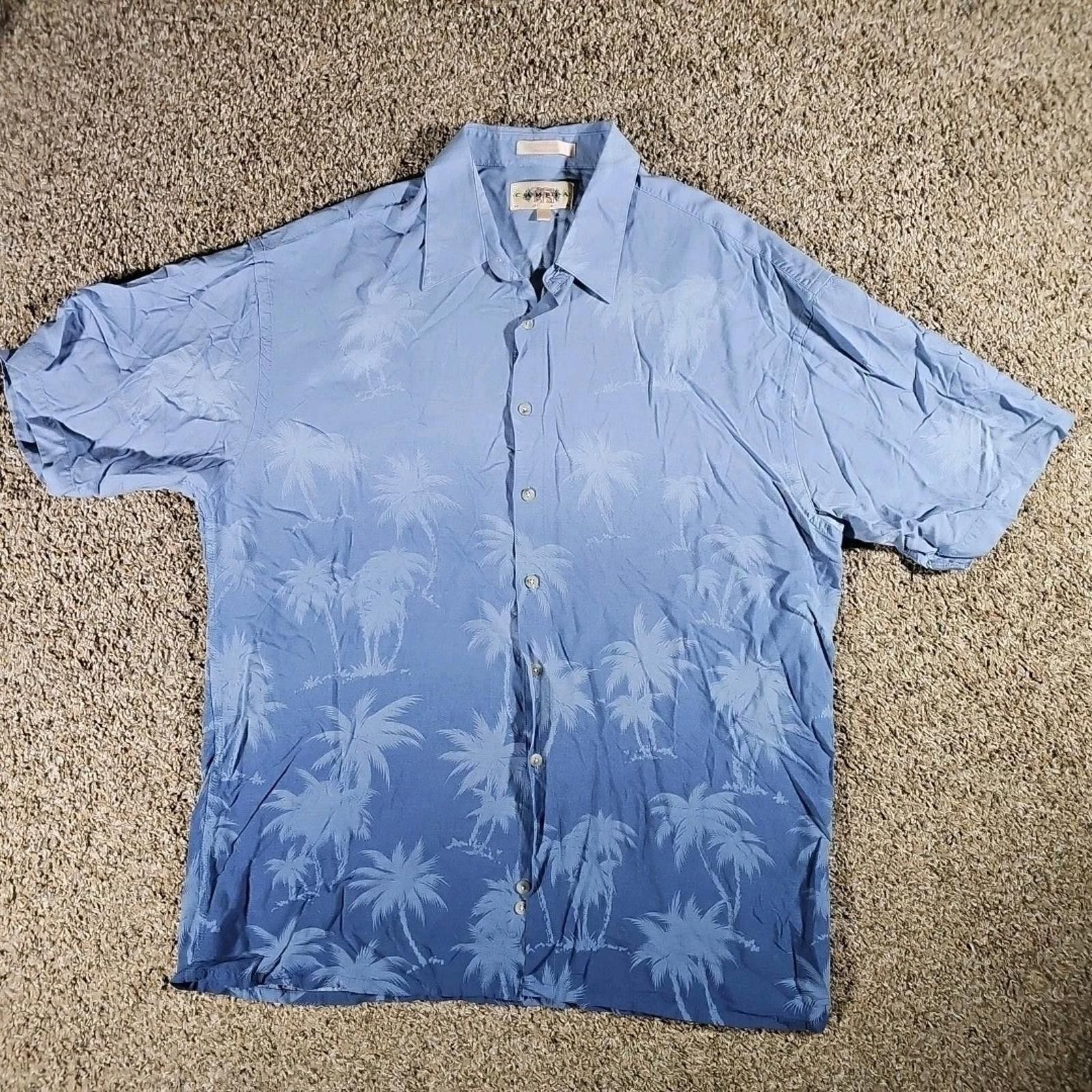 Campia Moda Campia Moda L 100% Rayon Blue Palm Trees Hawaiian Button Up Size US L / EU 52-54 / 3 - 1 Thumbnail