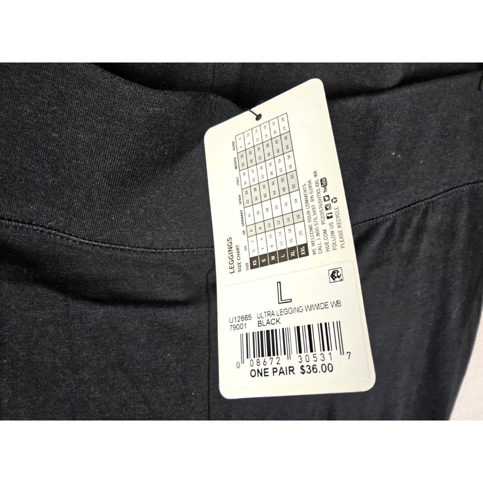 Vintage Hue Women's Leggings Black Size L Size 36" / US 14 / IT 50 - 3 Thumbnail