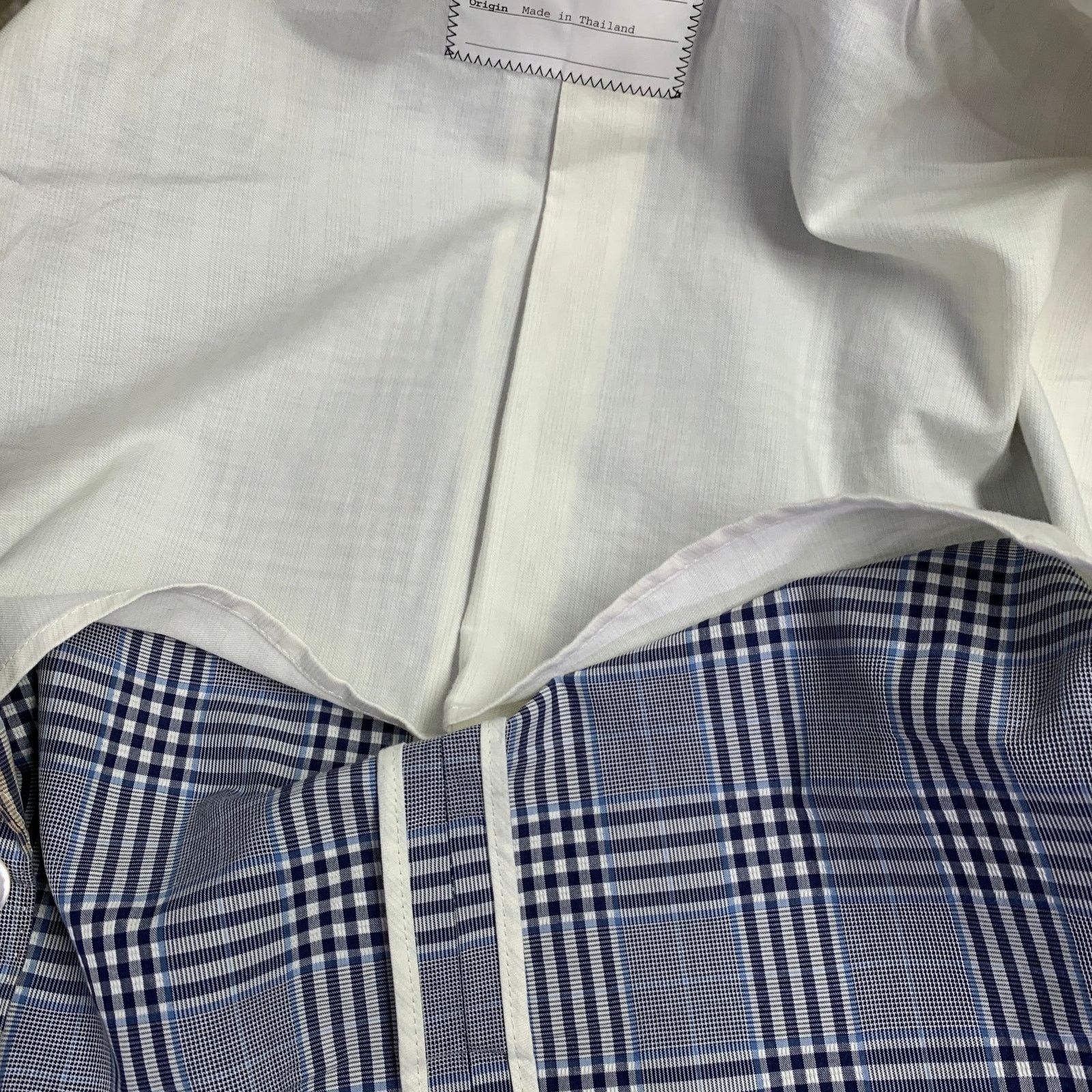 Brooks Brothers Black Fleece BLACK FLEECE Size 42 Navy White Plaid Cotton Silk Sport Coat Size 42R - 12 Thumbnail
