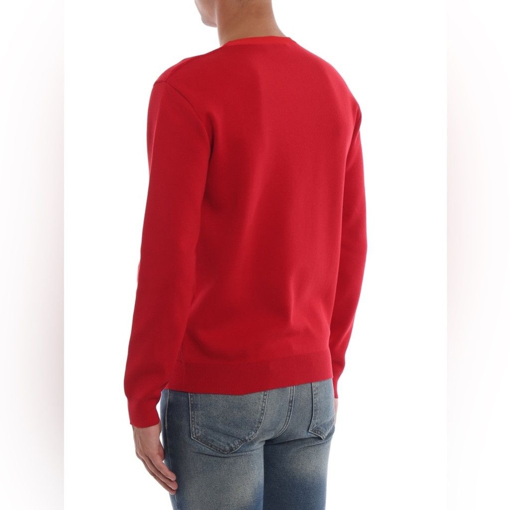 Versace VERSACE Medusa Stretch Terry Crewneck Hot Red Size IT 52/ L Size US L / EU 52-54 / 3 - 3 Thumbnail