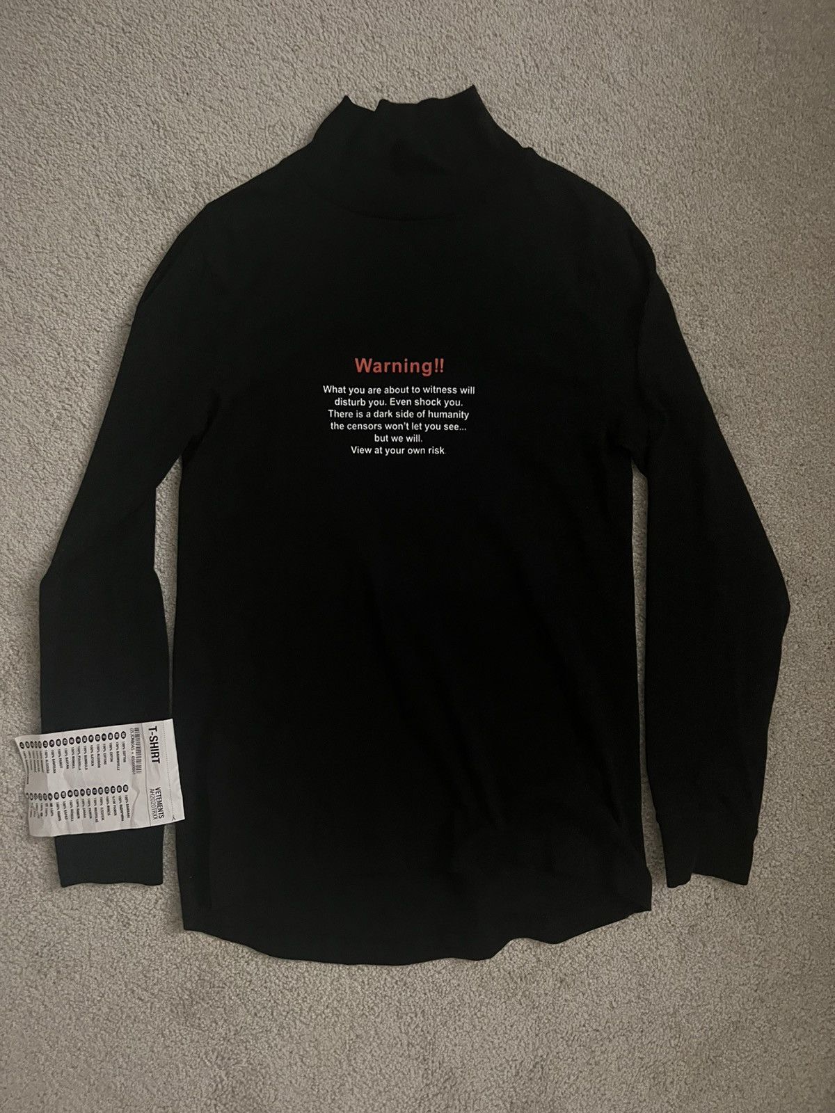 Vetements Vetements warning longsleeve Size US S / EU 44-46 / 1 - 1 Thumbnail