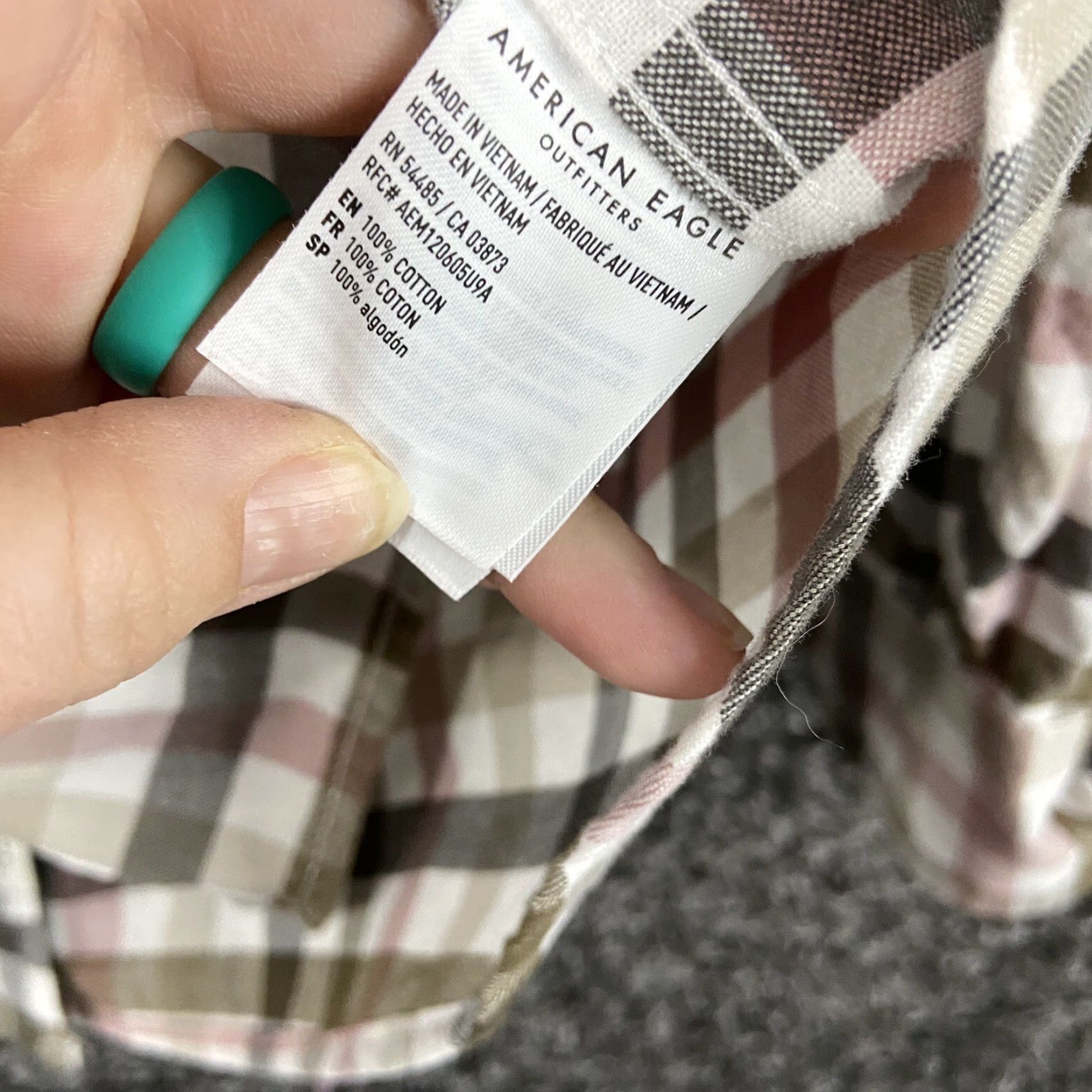 American Eagle Outfitters American Eagle Classic Fit Pink Gray Checker Button Up Long Sleeve Men’s XL Shirt Men XL Multicolor Checker Size US XL / EU 56 / 4 - 7 Thumbnail