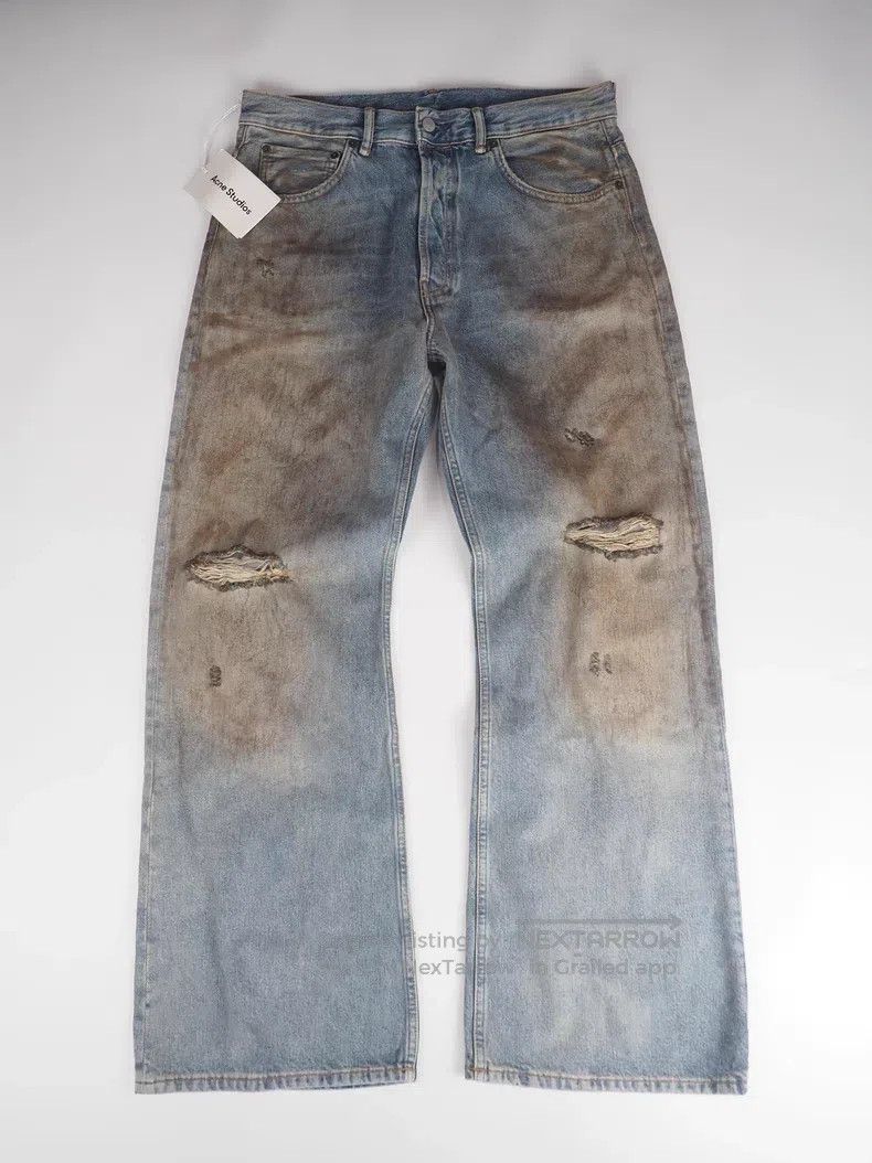 Acne Studios Acne Studios Blue mud-dyed distressed jeans Size US 33 - 1 Thumbnail