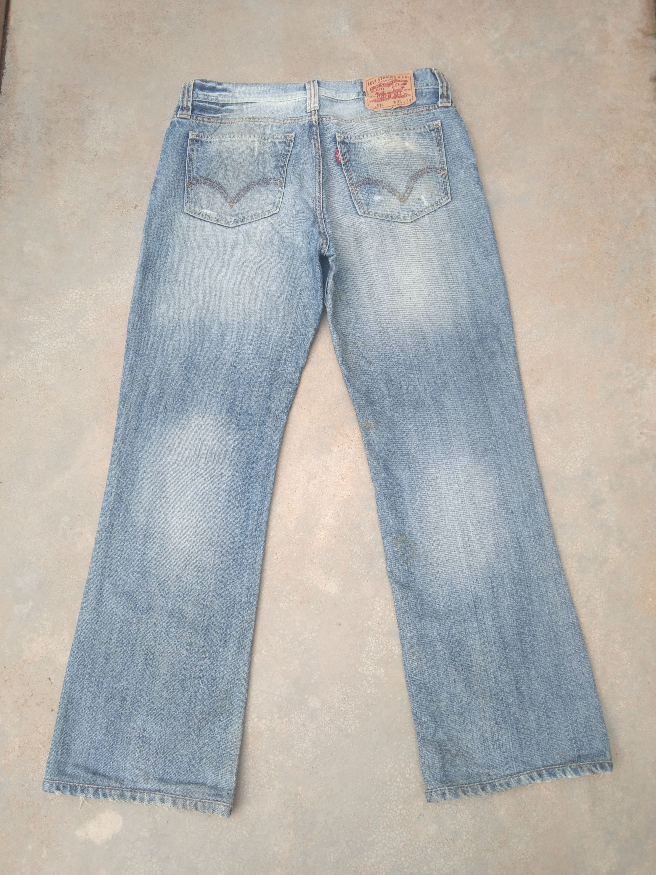 Levi's Vintage Levi's 517 Boot Cut Distressed Flared Jeans 33x30 Size US 33 - 2 Thumbnail