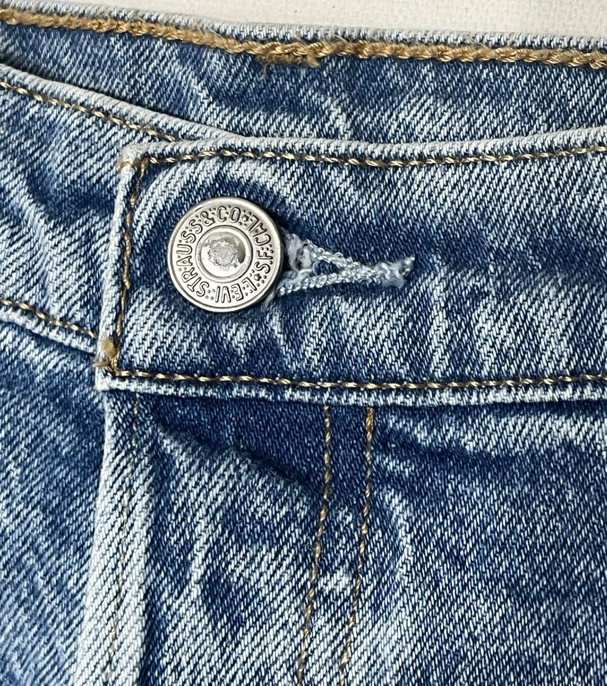 Levi's Levi's Premium 501 Big E Straight Button Fly Stretch Jeans Size US 33 - 4 Thumbnail