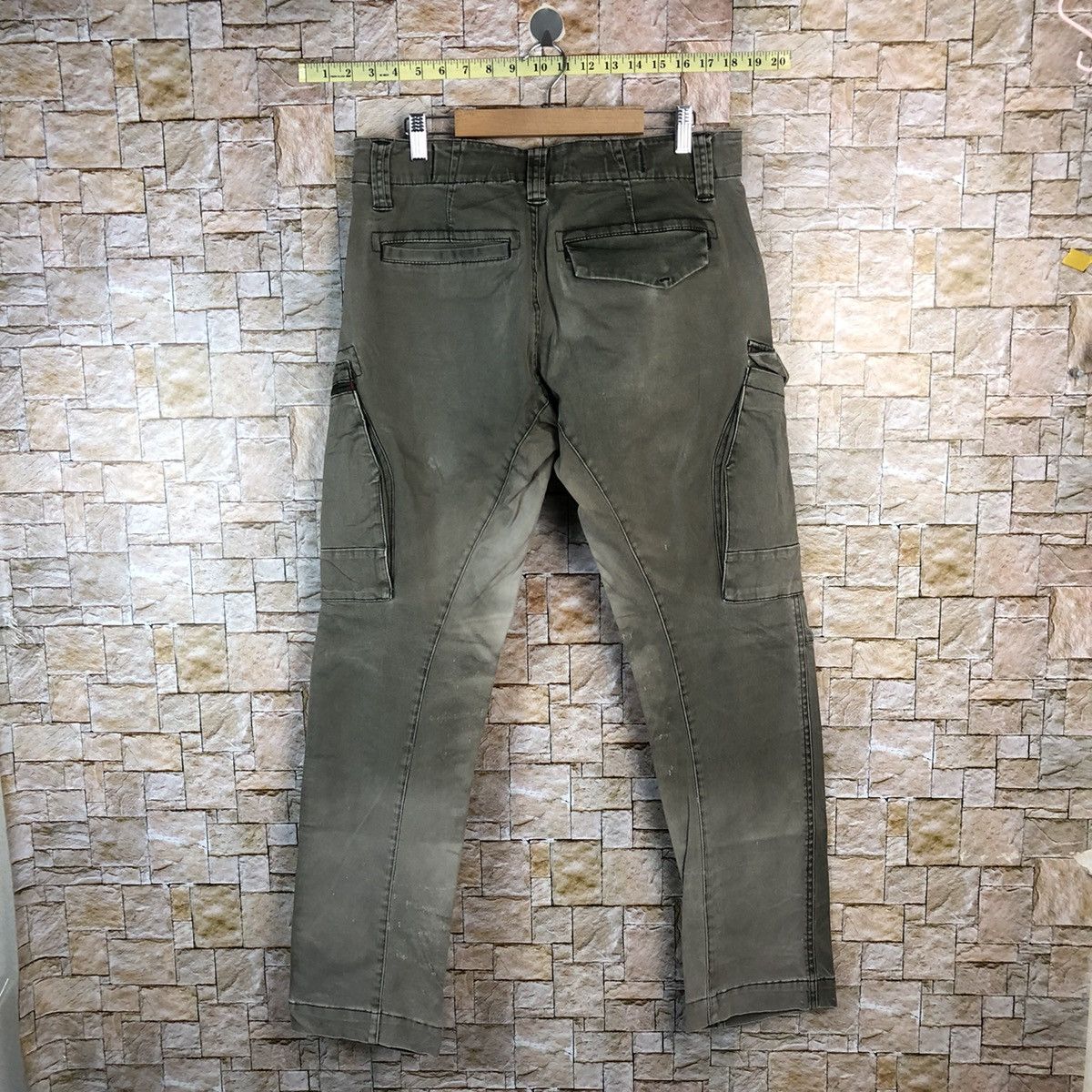 Faded Glory × Japanese Brand Genba Grey faded tactical Cargo Multipocket Pants #A1148 Size US 32 / EU 48 - 15 Thumbnail