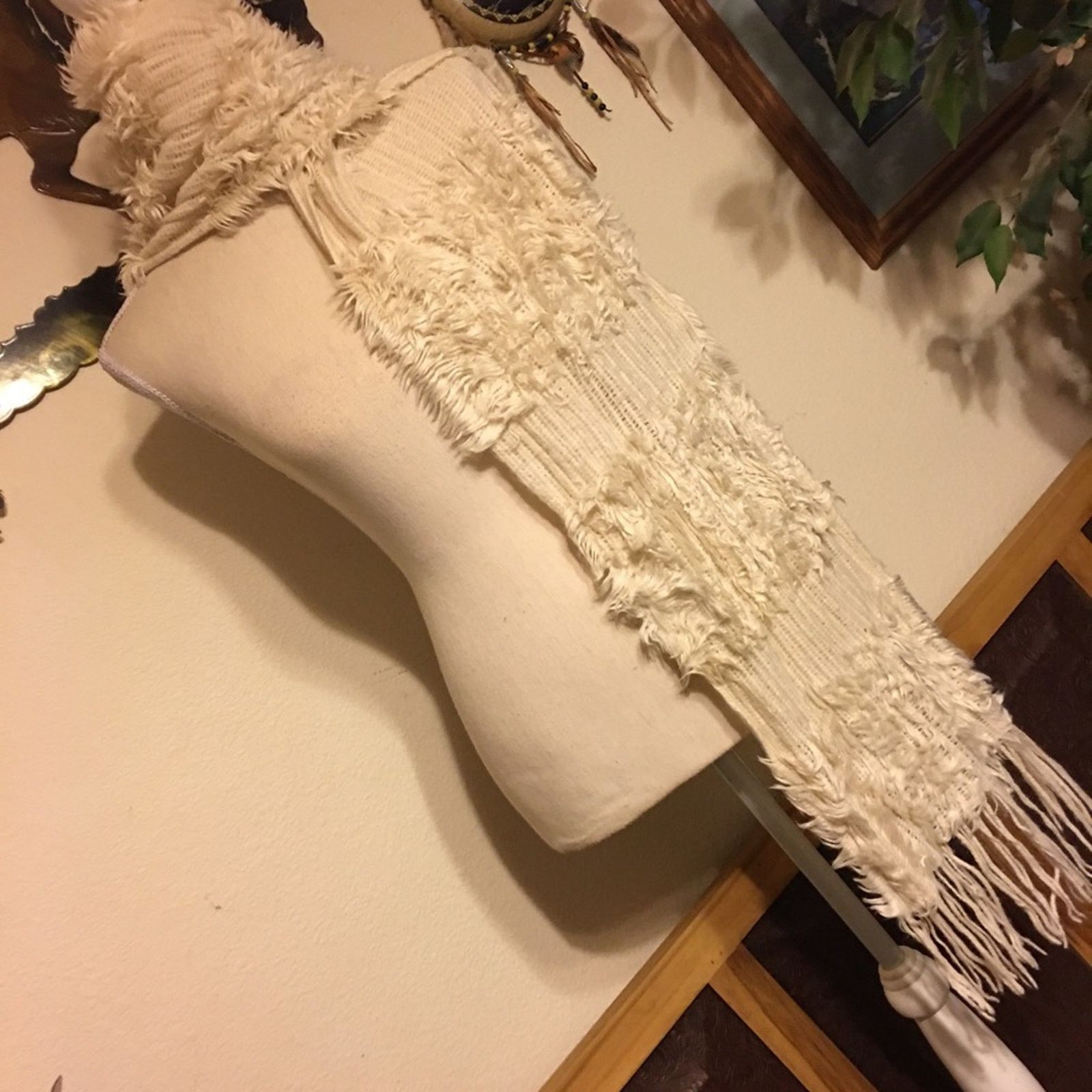 Other Cream faux fur and knit scarf wrap 10”x80” Size ONE SIZE - 1 Thumbnail