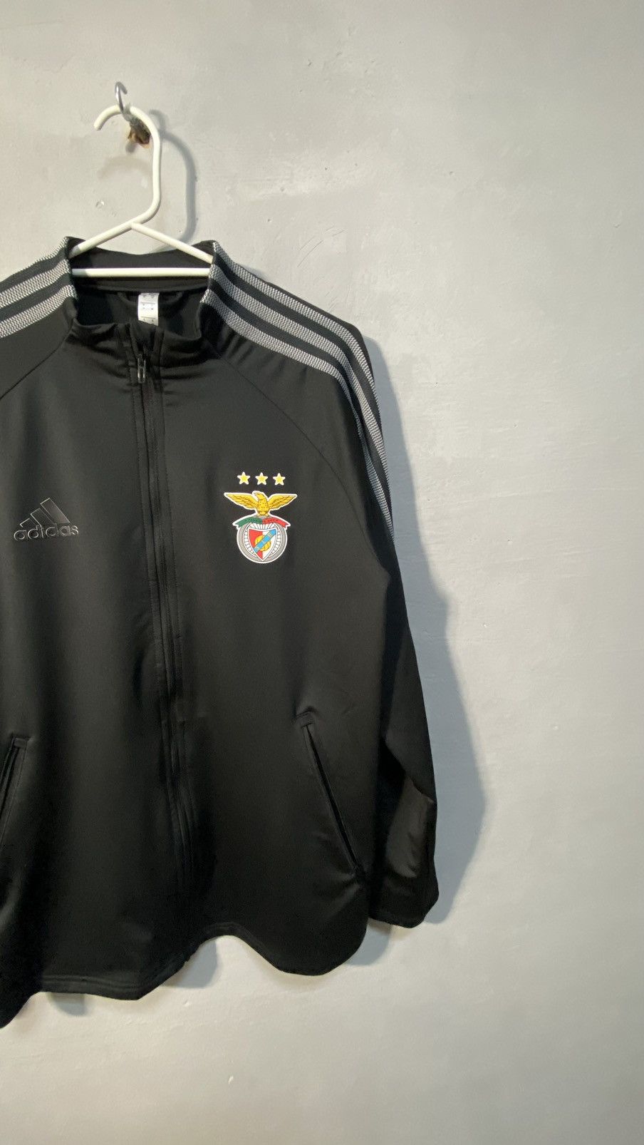 Adidas Benfica zip hoodie black men Size US M / EU 48-50 / 2 - 2 Thumbnail