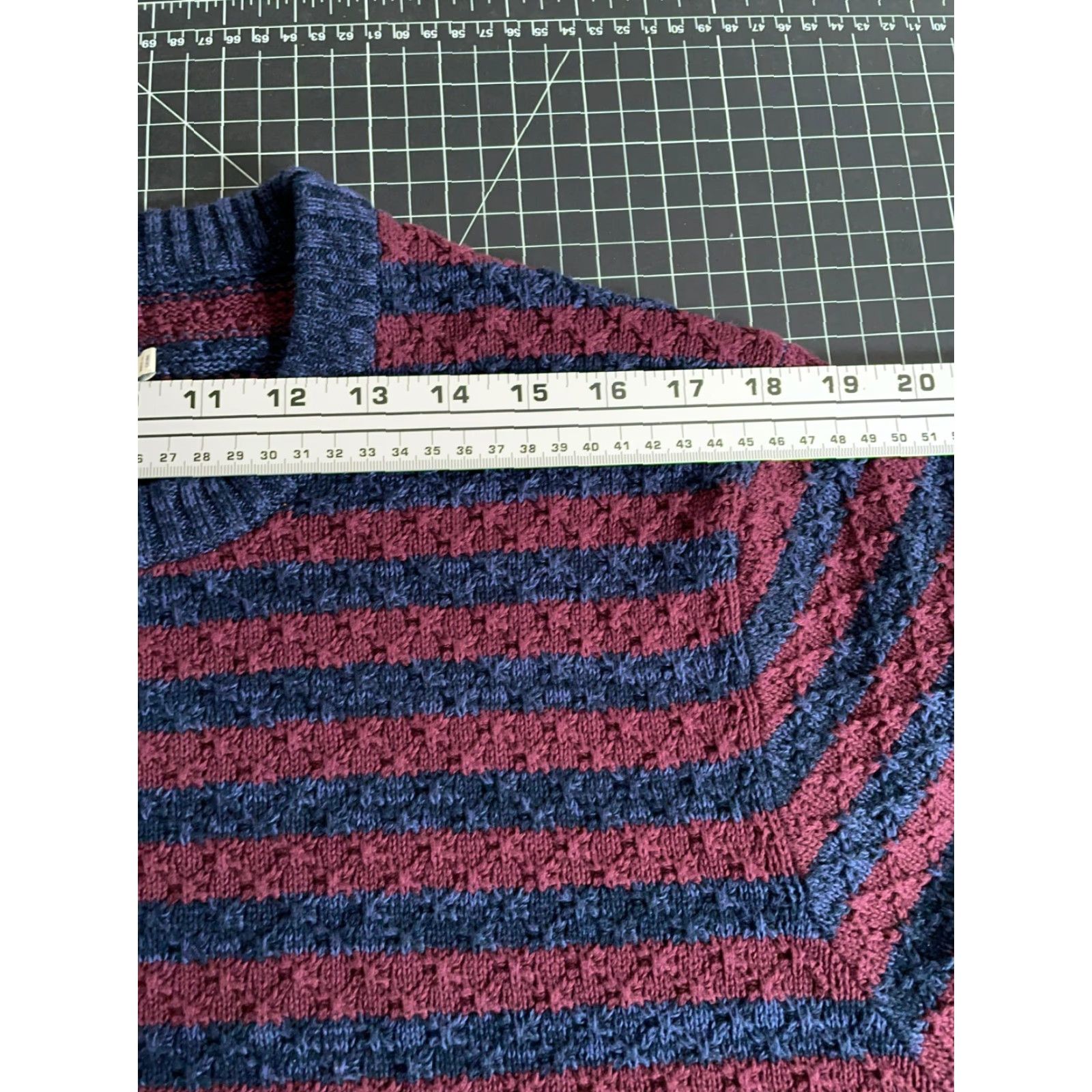 J Brand The Normal Brand Sweater Adult Large Blue Red Striped Chunky Knit Crewneck Mens 90s Preppy Size US L / EU 52-54 / 3 - 7 Thumbnail