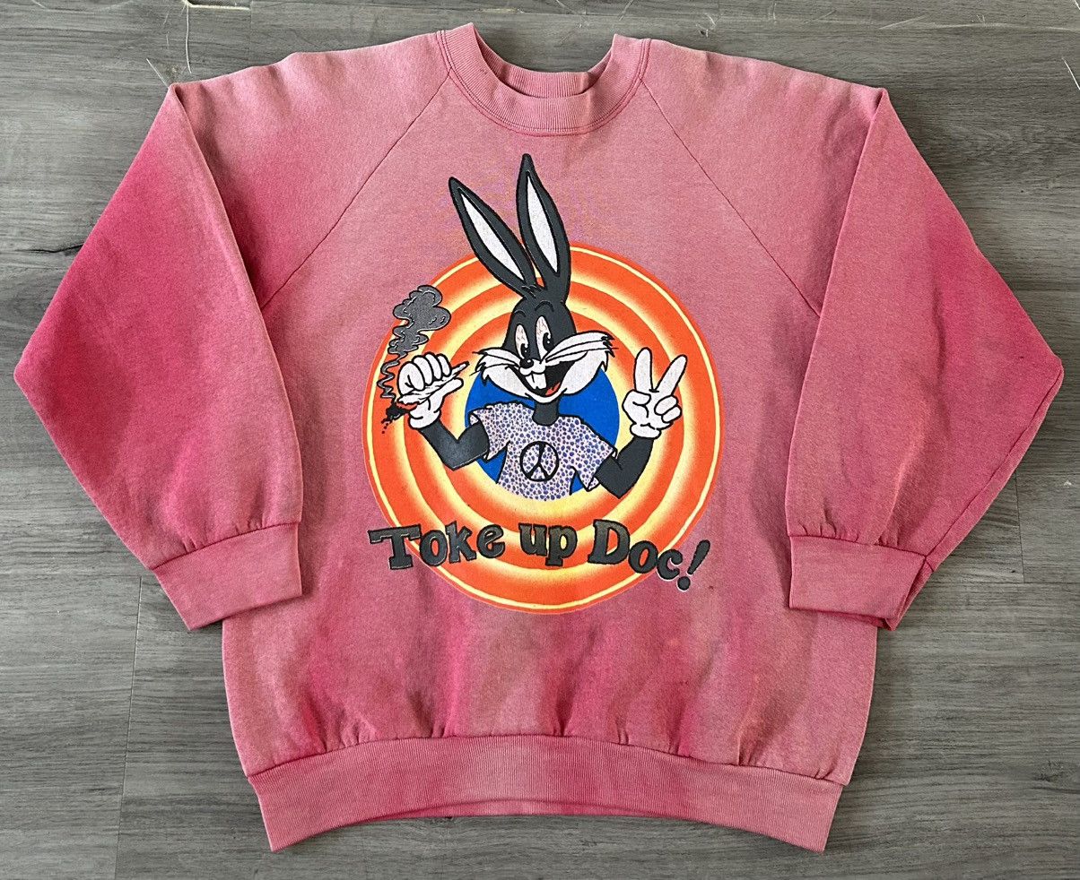 Fruit Of The Loom Vintage 80s Shroomy Tunes Parody "Toke Up Doc!”sweatshirt Size US M / EU 48-50 / 2 - 3 Thumbnail