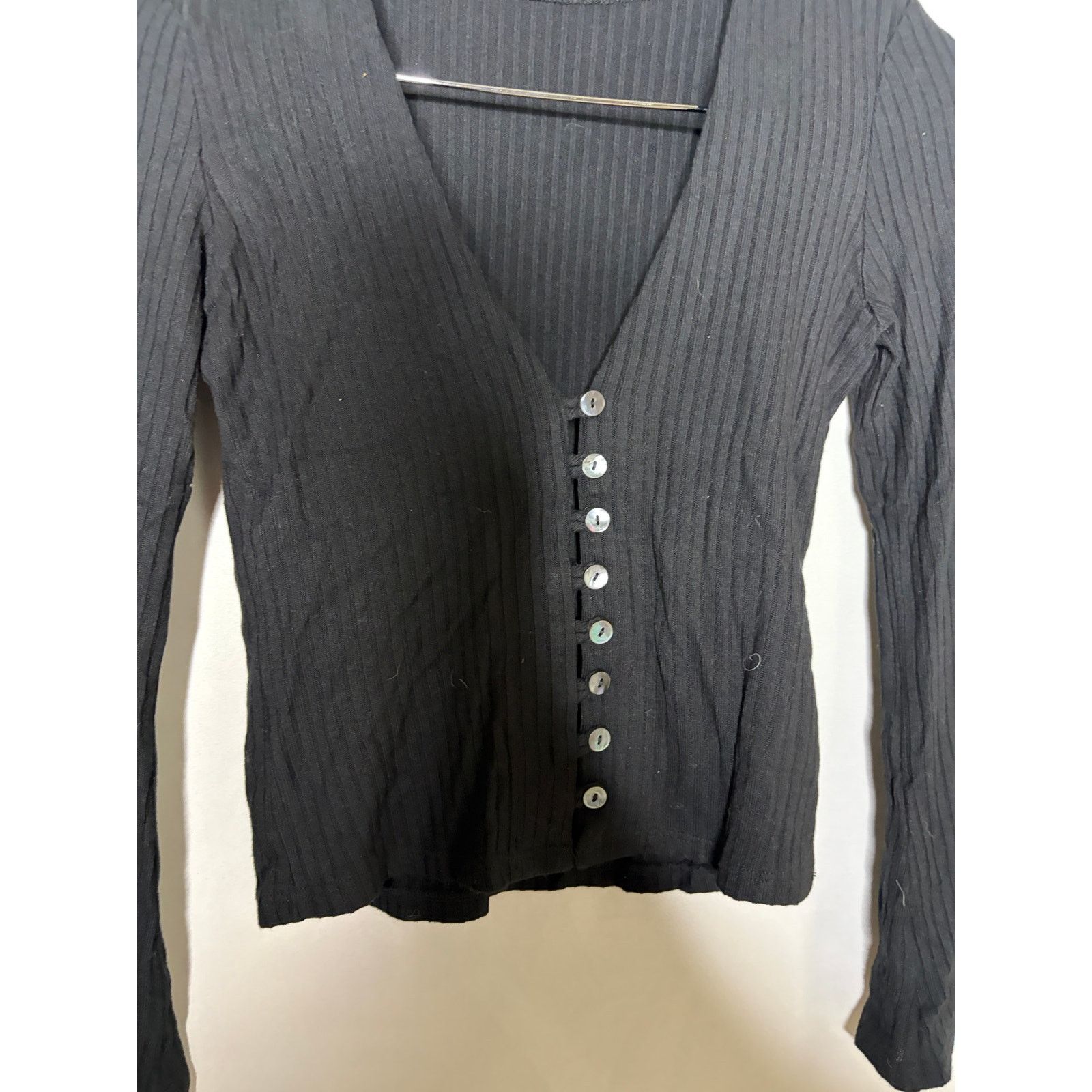 Reformation Reformation Gellar Knit Crop Top Black Sz S Size S / US 4 / IT 40 - 3 Thumbnail